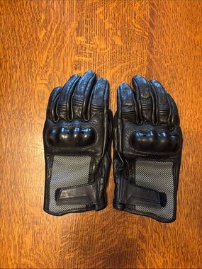 BMW Black Motorcycle Leather Gloves with Gray Mesh Panels